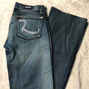 Rock & Republic Roth Studded Boot Cut Dark Wash Jeans 27 LIKE NEW